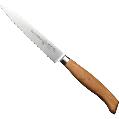 Afbeelding van Messermeister Oliva Elite Tomatenmes 13 cm Gekartelde Snede Olijfhouten Handvat