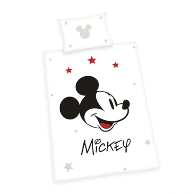 Afbeelding van Herding Beddengoed Mickey Mouse Disney, kussensloop 40 x 60 cm met omkeerbaar motief, dekbedovertrek 100 135 cm, ritssluiting, 100% katoen