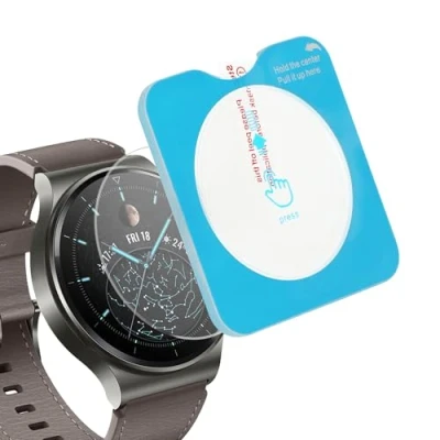 Afbeelding van kwmobile 2x smartwatch screenprotector geschikt voor Huawei Watch GT 2 Pro Protector sporthorloge krasbestendig Transparant met aanbrengtool