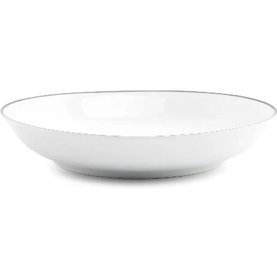 Afbeelding van BonBistro Diep bord 21xH4cm coupe black rim Basic White (Set van 6)