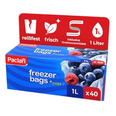 Afbeelding van Paclan Diepvrieszakjes, 1 liter, 40 stuks, 18 x 28 cm