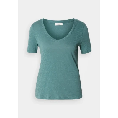 Afbeelding van Marc O&#039;Polo Short Sleeve V NECK Tshirt basic, Dames, Maat: Medium, Summer pine