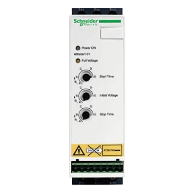 Afbeelding van Schneider electric altistart 01 softstarter 3f 380 415v 50 60hz 7 5 11kw 22a bij 40 graden gestuurde fasen 2 ats01n222qn