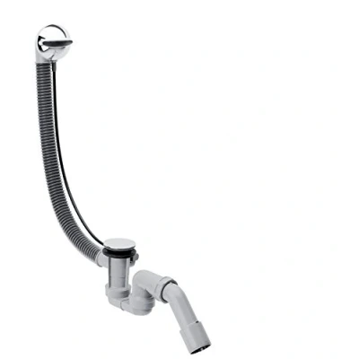 Afbeelding van hansgrohe Flexaplus Badinloop basislichaam met af en overloopgarnituur, normale badkuipen, chroom