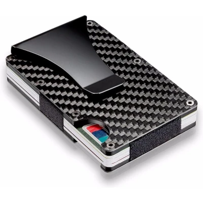 Afbeelding van AlwaysSafe premium Pasjeshouder Carbon met Geldclip en RFID Anti Skim