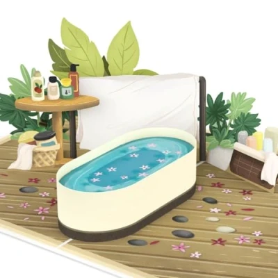 Afbeelding van papercrush® Pop upkaart wellness cadeaubon 3D tegoedbon voor wellnessdag, sauna en spa verjaardag Kerstmis, geldcadeau vriendin, vrouwen, mannen koppels