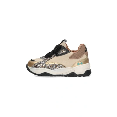 Afbeelding van BunniesJR 225875 995 Meisjes Lage Sneakers Goud Leer Veters