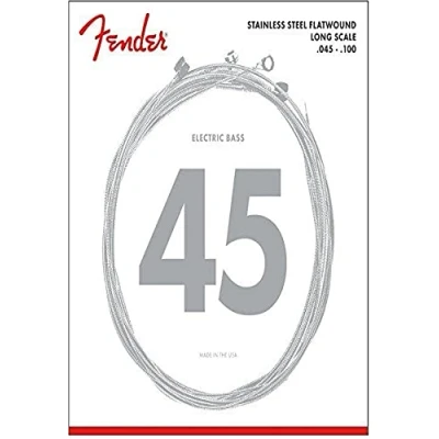 Afbeelding van Fender Strings Flatwound 45 100 9050L stainless steel Snarenset voor 4 string basgitaar