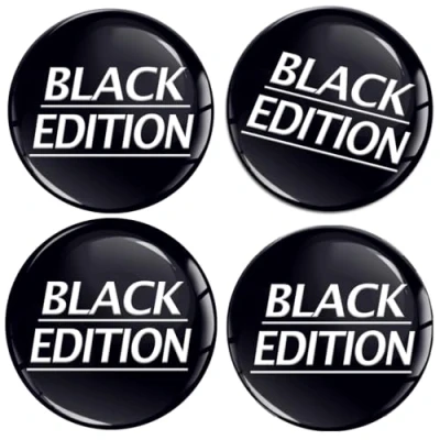 Afbeelding van Skino Eu 4 x 50 mm sticker autosticker voor wieldoppen naafdoppen naafdop wielnaafdoppen wielsticker Black Edition A 1250