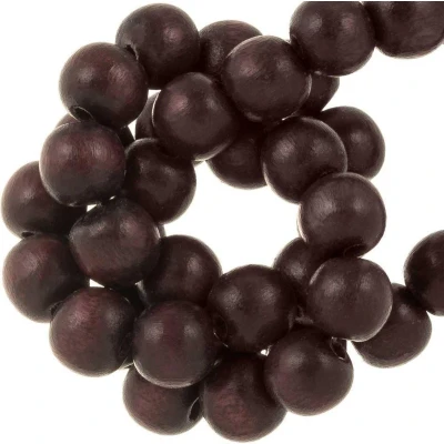 Afbeelding van Houten Kralen Vintage Look (6 mm) Burgundy Brown (140 stuks)