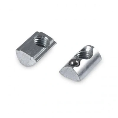 Afbeelding van 10 stuks M5 groef 5 met brug en veerkogel premium kwaliteit verzinkt staal item comp