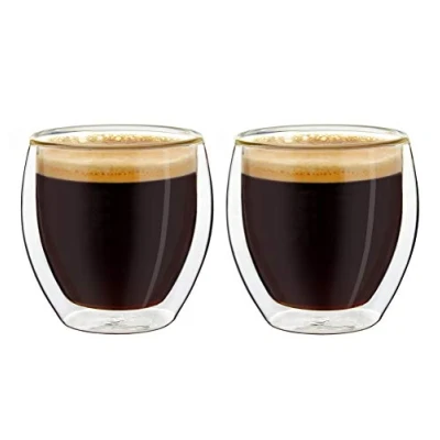 Afbeelding van Creano dubbelwandige espressoglazen, set van 2 100ml thermoglazen met zwevend effect