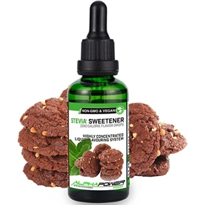 Afbeelding van ALPHAPOWER FOOD® Stevia Flavour Drops, flüssig liquid 1x50ml Aroma Chocolate Butter Cookie, Lebensmittel Konzentrat &amp; Geschmackstropfen Flave Tropfen ohne Zucker, Flavdrops zum Essen Backen
