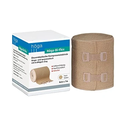 Afbeelding van Höga Bi Flex sportband, duurzaam elastische compressieband in de lengte en dwars elastisch, 8 cm x 7 m uitgerekt