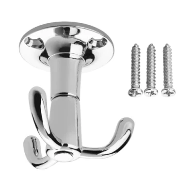 Afbeelding van 5 stuks SOTECH draaibare kapstokhaken Tromso aluminium verchroomd 3 ophanghaakjes 53 x 50 mm voor plafondmontage