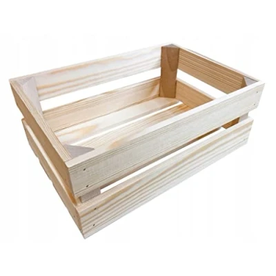 Afbeelding van Wooden World Houten Krat Onbeschilderd dennenhout Opbergdoos DIY 40 x 30 17 cm