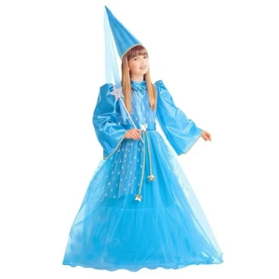 Afbeelding van Widmann Elfen Feeen &amp; Fantasy Kostuum Magische Fee Saltimbanco Meisje Blauw Maat 116 Carnavalskleding Verkleedkleding