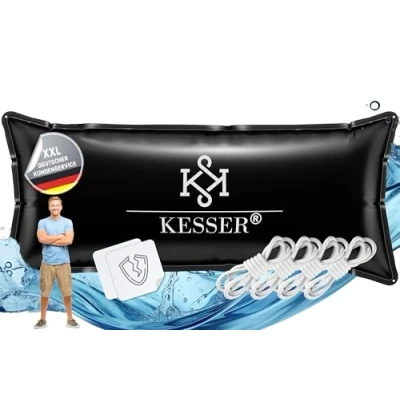 Afbeelding van KESSER® Zwembadkussen winter 200 cm x 400 zwembadafdekking met dubbele naad whirpools luchtkussen zwembad afdekking overwintering inbouwzwembaden PVC waterdicht en