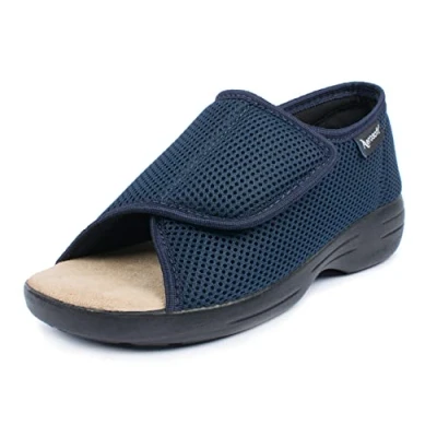 Afbeelding van Aerosoft Reha sandaal Stretch 14 voor dames en heren, klittenbandsluiting, breedte G H, antislip, blauw, 38 EU