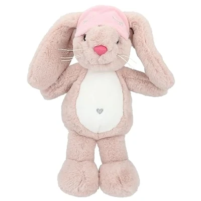 Afbeelding van Depesche PM knuffel konijn Nelly roze met slaapmasker, 21 cm