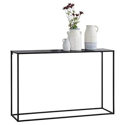 Afbeelding van Console tafel sidetable metaal 74x115x32 cm zwart mat