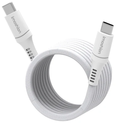 Afbeelding van imoshion Kabel Magnetische USB C naar Oplaadkabel 1 meter Snellader 60W Oplader Geschikt voor o.a. Apple iPhone 15/16 en Samsung Wit