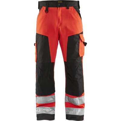 Afbeelding van Blaklader Werkbroek High Vis zonder spijkerzakken 1566 1811 Rood/Zwart D92