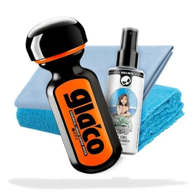 Afbeelding van detailmate Ruitafdichtingsset voor auto en douche, lotuseffect: Soft99 Ultra Glaco glasverzegeling 70 ml + autoruiten glasreiniger 100 ruiten microvezeldoek zachte polijstdoek