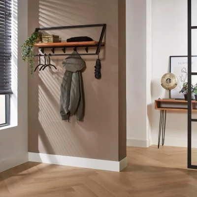 Afbeelding van Fraaai Leona kapstok 6 haaks acaciahout 100 cm Hout