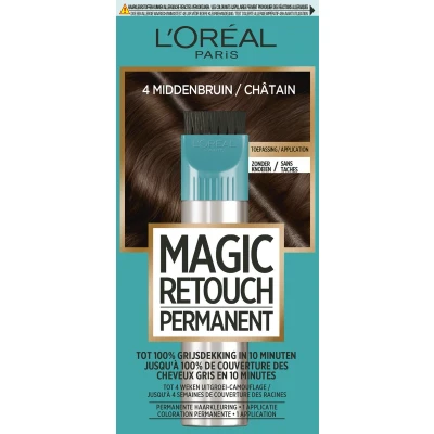 Afbeelding van 1+1 gratis: L&#039;Oréal Magic Retouch Permanent 4 Middenbruin 95 g