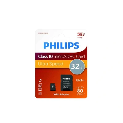 Afbeelding van Micro SDHC Card Philips Class 10 UHS I U1 32GB