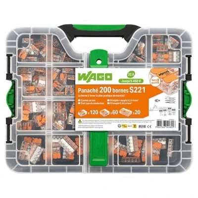 Afbeelding van WAGO Koffer met 200 klemmen S221 (120 x 2E + 60 3E 20 5E)