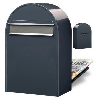 Afbeelding van Brievenbus Bobi Classic B (back) donkergrijs/RVS klep