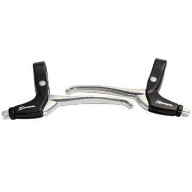 Afbeelding van Saccon Remgreep set L211 canti/rollerbrake zwart/zilver