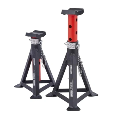 Afbeelding van AREBOS Set van 2 Assteunen 3 Tons Verstelbare 295 tot 442 mm Zwart / Rood