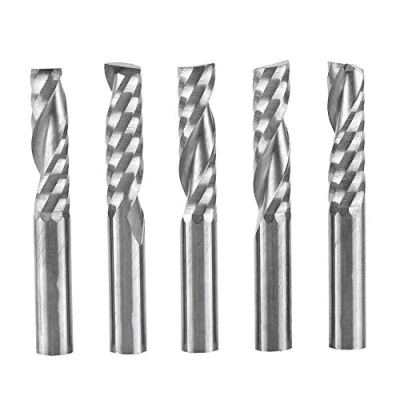 Afbeelding van CNC bits 5 stks 6 mm schacht wolfraam carbide enkele fluit einde molens spiraalsnijders frezen