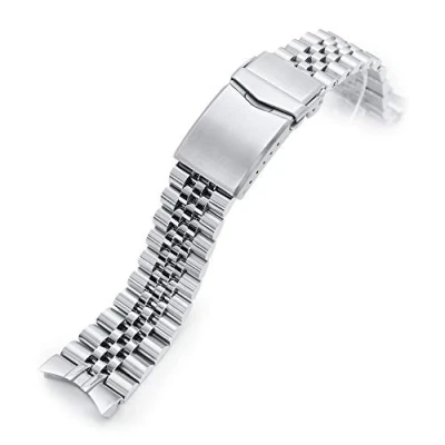 Afbeelding van MiLTAT 22 mm horlogeband compatibel met Orient Kamasu RA AA0004E19A AA0001B19A, Super J schroefverbinding, Roestvrij staal, Large, Klassiek