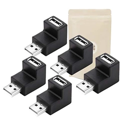 Afbeelding van 5 x adapter hoek mannelijk USB 2 90 2.0 graden type A UP