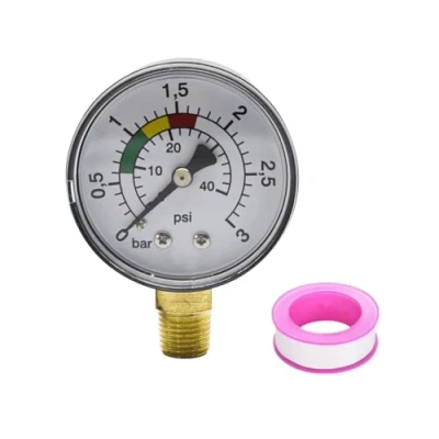 Afbeelding van LNGJIN manometer, zeer nauwkeurige watermanometer, 1/4 inch, inch 3 bar water, water 0 bar, zwembaddrukmanometer, met teflonband, voor gas en