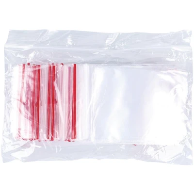 Afbeelding van OFFICER PRODUCTS Zip zak met druksluiting 6 x 8 cm / 100 stuks (1 stuk) transparant glashelder/ritszakken Set/ritszak/polyzak/van vaste LDPE folie geschikt voor levensmiddelen