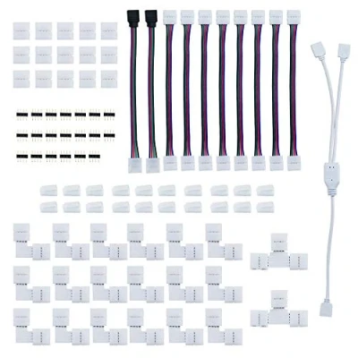 Afbeelding van Locisne 4 pins LED strip Distributeur Connector Clip Kit, Uitbreidingsaccessoireset tape Licht Witte connectoradapter voor 10 mm 5050 RGB