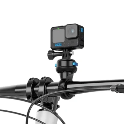 Afbeelding van SUREWO Magnetische Quick Release Stuurfiets Pole Mount, Motorfiets Stuur Klem Mount met Schokabsorberende Basis Compatibel Go Pro Hero 12/11/10/9/8/7/6/5 Zwart, DJI Osmo Action 5Pro/4/3 en meer
