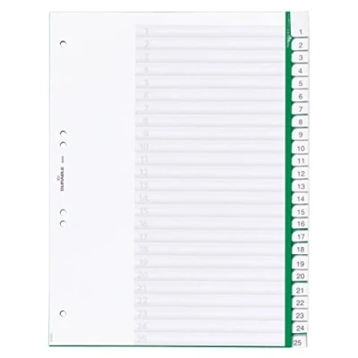 Afbeelding van Durable Tabbladen A4 25 delig gelaste tabs en voorblad PP, 60/80x80x80