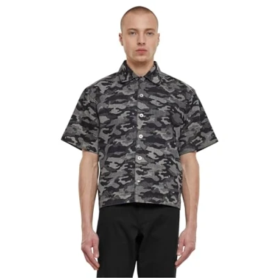 Afbeelding van Urban Classics Laser BOXY Overhemd, Heren, Maat: Small, Blacklasercamo