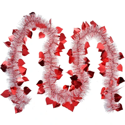 Afbeelding van Clayre &amp; Eef Kerstslinger Guirlande 200 cm Rood Kunststof