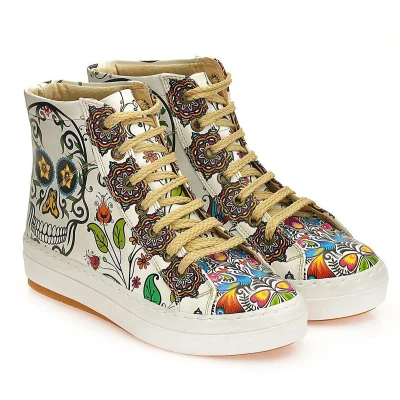 Afbeelding van GOBY Skull Boots Sneakers Laarzen Hoge kwaliteit Handmade Maat 38
