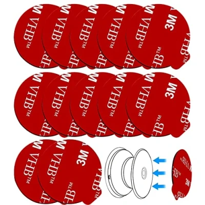 Afbeelding van D.Sking 12 Pack 3M Sticky Adhesive Vervanging Compatibel met Socket Mount Base VHB Sticker Pads voor Opvouwbare Grip &amp; Stand