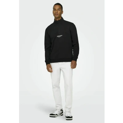Afbeelding van Only &amp; Sons Trui Onscurated Reg Half Zip Sweat 22030922 Black Mannen Maat S