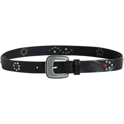 Afbeelding van Desigual Leren Riem Belt Studs W90 Black Zwart