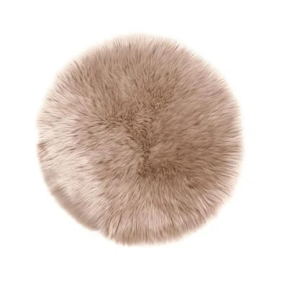 Afbeelding van Teppich Wölkchen Schapenvacht Tapijt, Imitatiebont Lamsvacht, Schapenvel Imitatievacht Kunstbont Tapijt Slaapkamer Woonkamer Wasbaar Bont Decoratiebont Beige 120 cm Rond